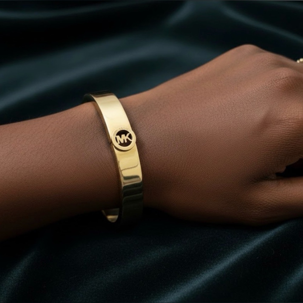 Michael Kors Gold Tone Logo Bracelet